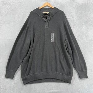 Oak Hill Sweater Mens 3XL Long Sleeve Gray Waffle Knit‎ Fisherman Pullover